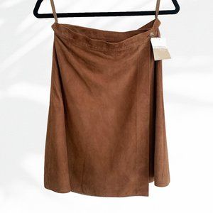 NWT Suede Skirt | High Waist | 90's Vintage Style | Natural Tan, Brown, Caramel